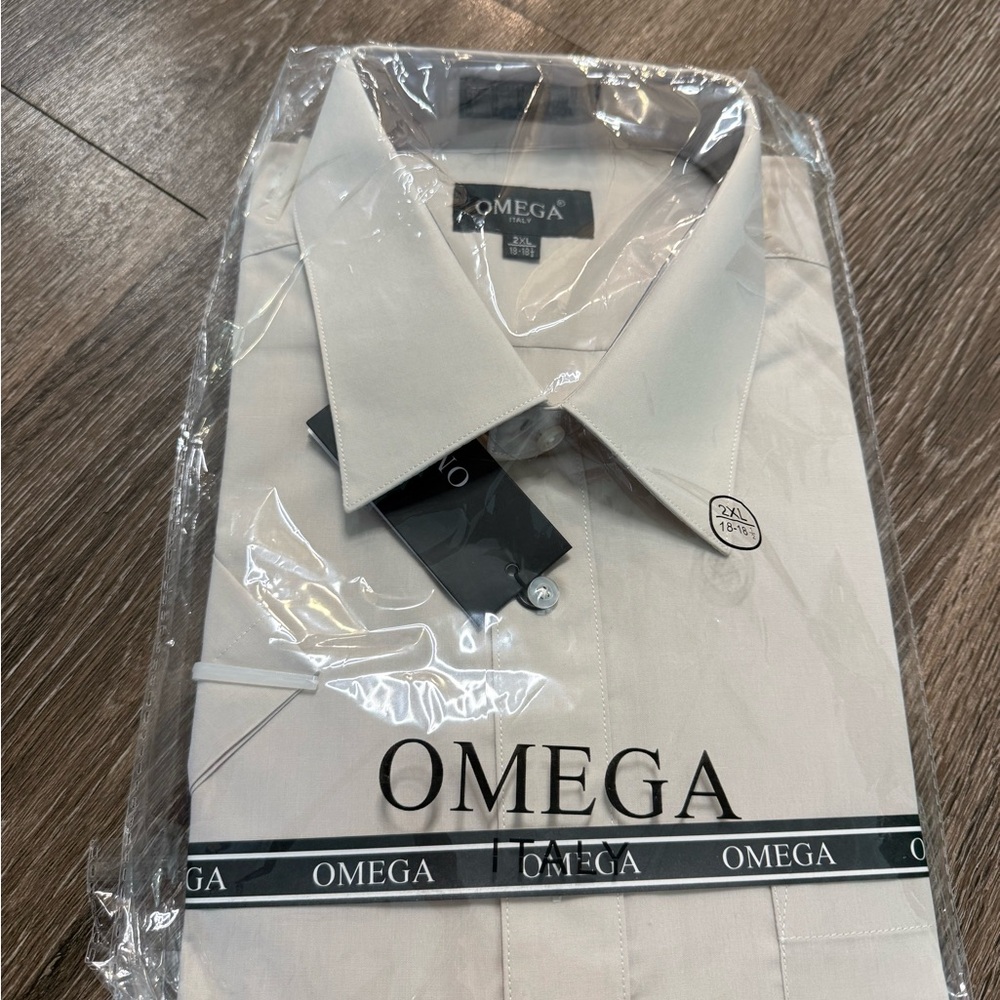 NWT OMEGA Elegant men’s dress shirt in Italian style 2XL